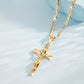 🔥 50% OFF! ⏰ Gold-Tone Crucifix Pendant Necklace – Detailed INRI Design, Adjustable Figaro Chain & Everyday Faith Jewelry ✝️✨