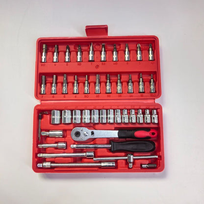 46-Piece Socket Wrench And Bit Set