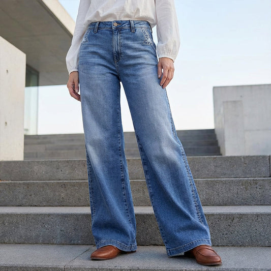 ⏳Limited-time 55% off⏰Women's Vintage High-Waist Wide-Leg Jeans👖