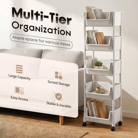 🗄️ 60% OFF FLASH SALE ! ⚡ Multi-Tier Rolling Storage Cart for Narrow Spaces – Space-Saving Design, Smooth Rolling Wheels, Easy Assembly & Sturdy 🚀