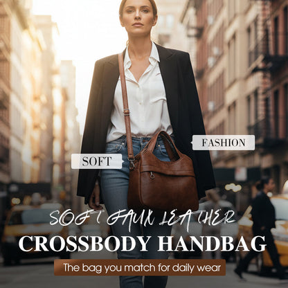 🎀 Effortless Everyday Chic | Soft Faux Leather Crossbody Bag | Lightweight & Hands-Free 🛍️【50% OFF】