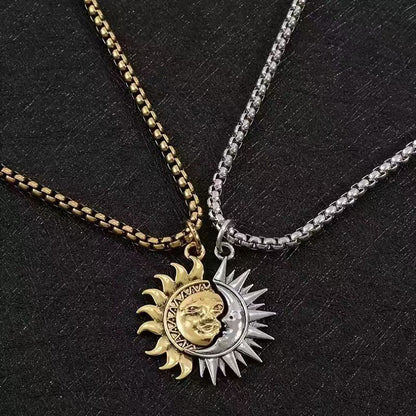 🌞🌙 Valentine’s Day Special! Sun & Moon Pendant Necklace Set – Symbolic Couple Jewelry, Gold & Silver, Asymmetrical & Meaningful