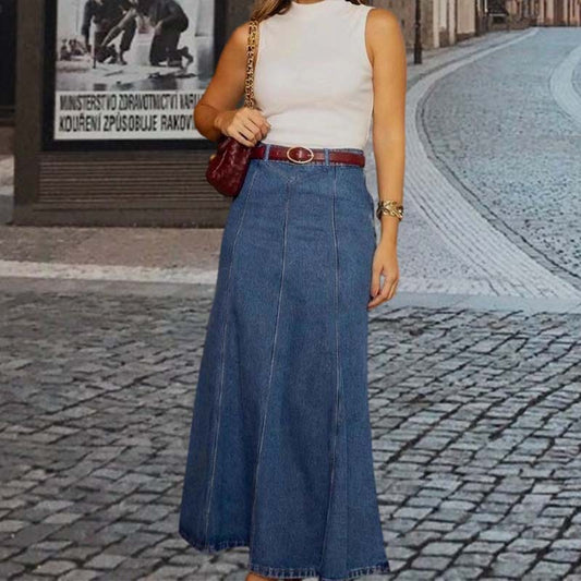 🔥Spring Limited Sale 68% Off!!✨Women's High-Waist A-Line Denim Maxi Skirt💞