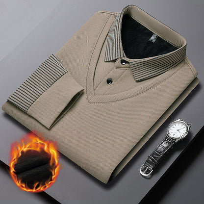 💎 50% OFF! 💎 Men's Lapel Faux Two-Piece Knitted Shirt – Smart Illusion, All-in-One Style & Premium Comfort 👔🧶