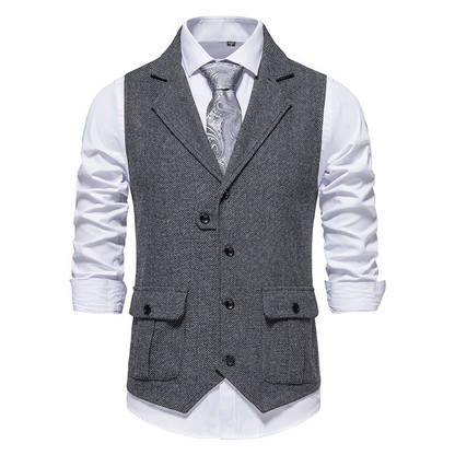 👔Spring Sale 40% Off!⌚Men's Classic Herringbone Tweed Suit Vest
