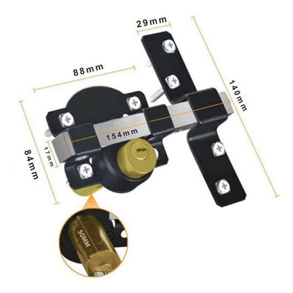 ⏳🔥LIMITED-TIME 50% OFF! ⏰Heavy-Duty Long Throw Gate Lock – Dual-Sided Key, 5 Keys Included 🏡🔒