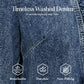 🥳💞50K+ SOLD!👵☀️ Open-Front Denim Jacket – No buttons, easy on/off. Flattering ruffle trim, breathable fabric. Classic blue wash. A versatile wardrobe staple. 🌿✅