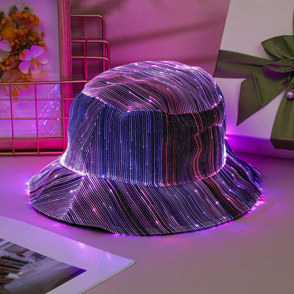 🚀 2026 Future of Style | Glowing Fiber Optic Bucket Hat | Light Up the Night 🌈