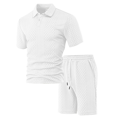 👔 50% OFF NOW! ⚡ Men's Diamond Pattern 2-Piece Set – Cool, Wrinkle-Resistant & Adjustable (S–3XL) 🌊