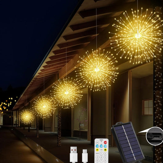 🔥While Supplies Last 50% OFF!🎉 Solar Firework String Lights for Yard & Parties