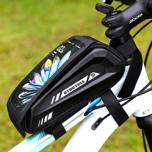 💎 50% OFF! 💎 Water-Resistant Large Capacity Bicycle Bag – Touch-Sensitive Phone Pouch, Slim Top-Tube Design & Dual Zippers 🚴‍♂️📱