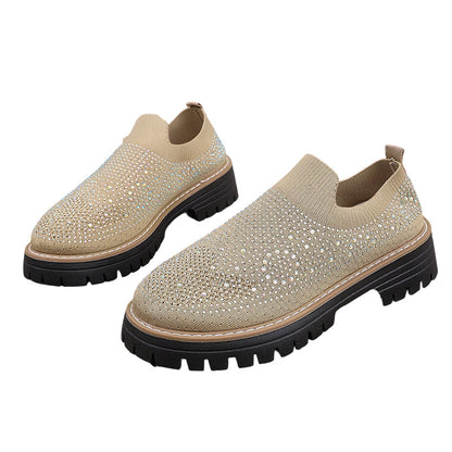 🔥While Supplies Last 50% OFF!🎉 Women's Rhinestone Sparkle Slip-On Loafers
