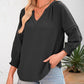 ✨ 50% OFF NOW! 🌸 Women's Casual V-Neck Lantern Sleeve Top – Hollow-Out Detail, Smocked Cuffs & Breathable Texture