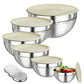 🥣 50% OFF NOW! 🔪 6 Stainless Steel Bowls with 3 Grater Accessories – Various Sizes, Airtight Lids & Stackable ✨
