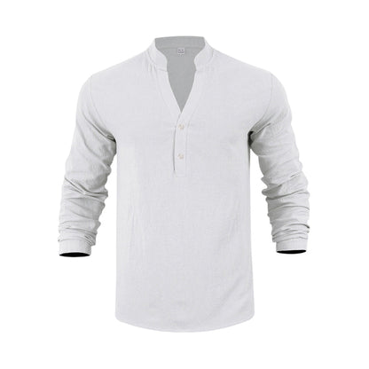 ✨ Men's Linen-Blend Henley Shirt—Casual Style, All-Day Comfort! ✨