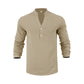 ✨ Men's Linen-Blend Henley Shirt—Casual Style, All-Day Comfort! ✨