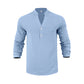✨ Men's Linen-Blend Henley Shirt—Casual Style, All-Day Comfort! ✨