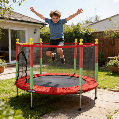 💗LAST DAY SALE 50% OFF⚡50K+ SOLD💕4.6ft Kids' Trampoline with Safety Enclosure Net