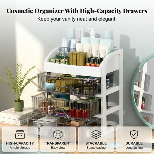 ⏰Limited-time 50% off💄✨Stackable Desktop Organizer with Clear Drawers
