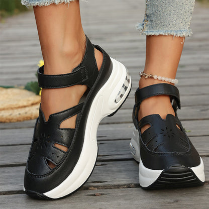 🔥Spring Hot Sale🔥Breathable Hollow Platform Wedge Sandals – Slim Fit & Fashion Forward