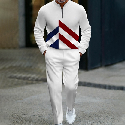 💎 -35% ON MEN'S COLOR-BLOCK TRACKSUIT! 💎 Modern Half-Zip Set, Breathable Polyester & Relaxed Fit for Style and Comfort ✨
