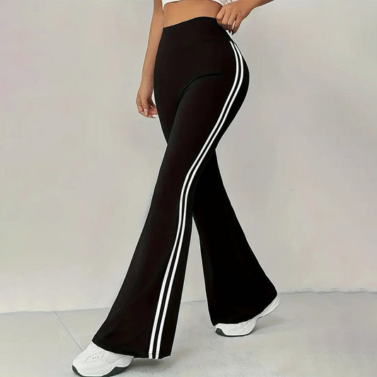 🎁New arrival 40% OFF💥 High-Waist Side Stripe Flared Pants