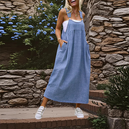 💃Last Day Special Discount❤️🥰Women's Casual Loose Overall Dress with Pockets