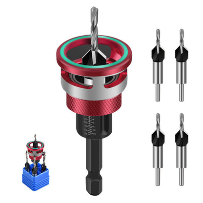 🔧 50% OFF NOW! 🔩 4PCS Wood Countersink Drill Bit Set with Depth Stop – Precision Drilling, Durable & Perfect for Woodworking 🛠️