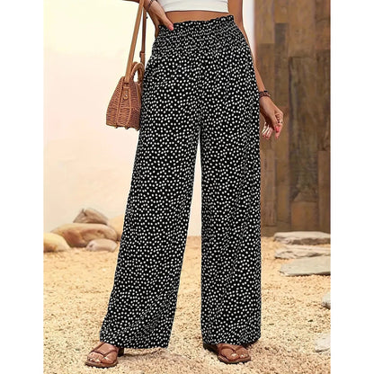 🌸Early Spring Sale 50% OFF!🔥Women's Smocked High Waist Wide Leg Pants