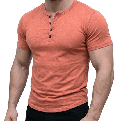 🔥 40% OFF NOW! 👕 Men's Short Sleeve Henley T-Shirt – Classic Style, Soft Fabric & Perfect for Everyday Wear 🏠