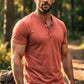 🔥 40% OFF NOW! 👕 Men's Short Sleeve Henley T-Shirt – Classic Style, Soft Fabric & Perfect for Everyday Wear 🏠