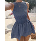 🌷 LIMITED TIME 50% OFF! 🌷Sleeveless Gingham Smocked Mini Dress— Free Shipping For Two Pieces