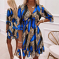 ⏳Limited-time 50% off⏰Women's Floral V-Neck Ruffle Hem A-Line Dress💐👗