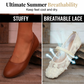 👡 50% OFF NOW! 🌸 Women's Lace Breathable Square-Toe Ballet Flats – Cushioned Footbed, Elastic Strap & Floral Texture ✨