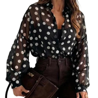 🌸New Arrival 40%OFF🦋✨Women’s Button-Down Polka Dot Shirt