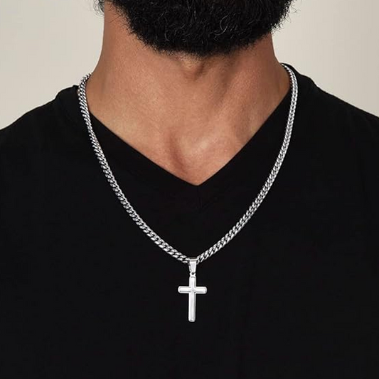 🥳SUMMER HOT SALE🥳💞50K+ SOLD!💥50% OFF! 🔥Men's Stainless Steel Cross Pendant Necklace