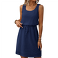 🌸New Arrival 40%OFF🦋✨50K+ SOLD! 🎁✨Women's Sleeveless Waffle Knit Drawstring Waist Dress