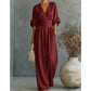 👗 40% OFF NOW! ✨ Elegant V-Neck Wide-Leg Jumpsuit – Flattering Waist Sash, Soft Breathable Fabric & Relaxed Fit 🦋