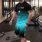 🏖️⏳SUMMER SALE: ONLY ￡16.99!!😎Men's Gradient Color T-Shirt & Shorts Set