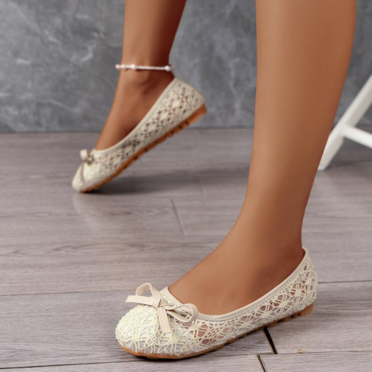 📢📢50% OFF !! ⏰50K+ SOLD!💥Women’s Elegant Lace Ballet Flats With Bow-Tie