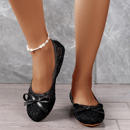 📢📢50% OFF !! ⏰50K+ SOLD!💥Women’s Elegant Lace Ballet Flats With Bow-Tie