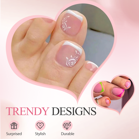 💐50% OFF ! Press On Toe Nails – Easy to Apply, Last Up to 2 Weeks 💅✨【Limited Offer】