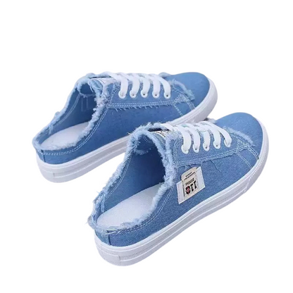 👟 50% OFF NOW! 👖 Women's Denim Mule Trainers – Easy Slip-On, Comfortable Sole & Perfect for a Casual Summer Look ☀️