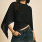 ✨ LIMITED-TIME 50% OFF! 👗 Women's Chiffon Cape Sleeve Top – Elegant, Asymmetrical, Ruched Waist 🦋