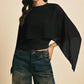 ✨ LIMITED-TIME 50% OFF! 👗 Women's Chiffon Cape Sleeve Top – Elegant, Asymmetrical, Ruched Waist 🦋