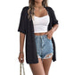Women's Short Sleeve Hollow-Out Knit Cardigan