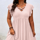 📢📢35% OFF !! ⏰Women's V-Neck Ruffle Trim Dress