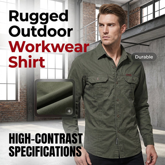 🔥2026 New Arrival ＆ Hot Sale🔥 Men’s Long Sleeve Cotton Workwear Shirt – Durable, Comfortable & Perfect for Everyday Work ✨💪