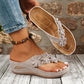 📢📢35% OFF !! ⏰Women's Floral Wedge Thong Sandals