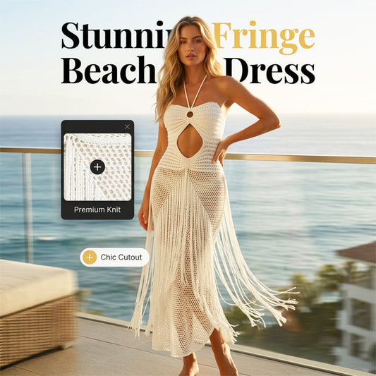 Women's Sexy Cutout Fringe Beach Dress